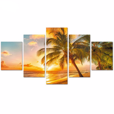Unframed Sunset Seascape Beach Canvas Print Wall Art