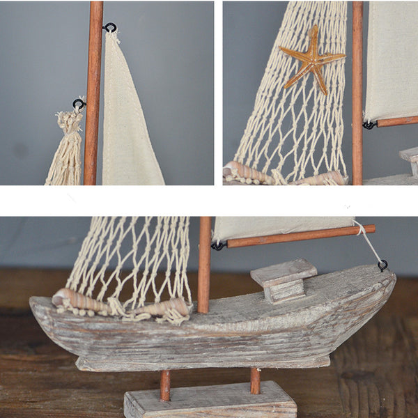 Mediterranean Style Wooden Sailing Ship