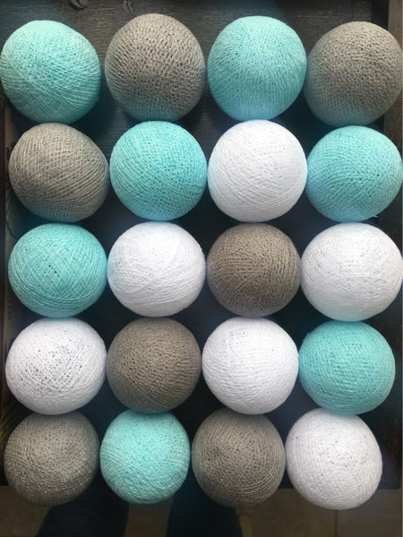 Coastal Beach Tone Cotton Ball String Lights