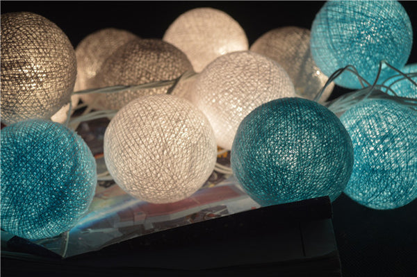 Coastal Beach Tone Cotton Ball String Lights