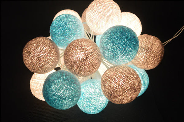 Coastal Beach Tone Cotton Ball String Lights