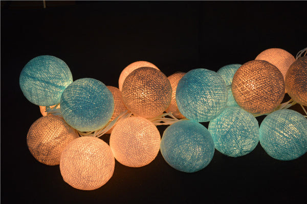 Coastal Beach Tone Cotton Ball String Lights