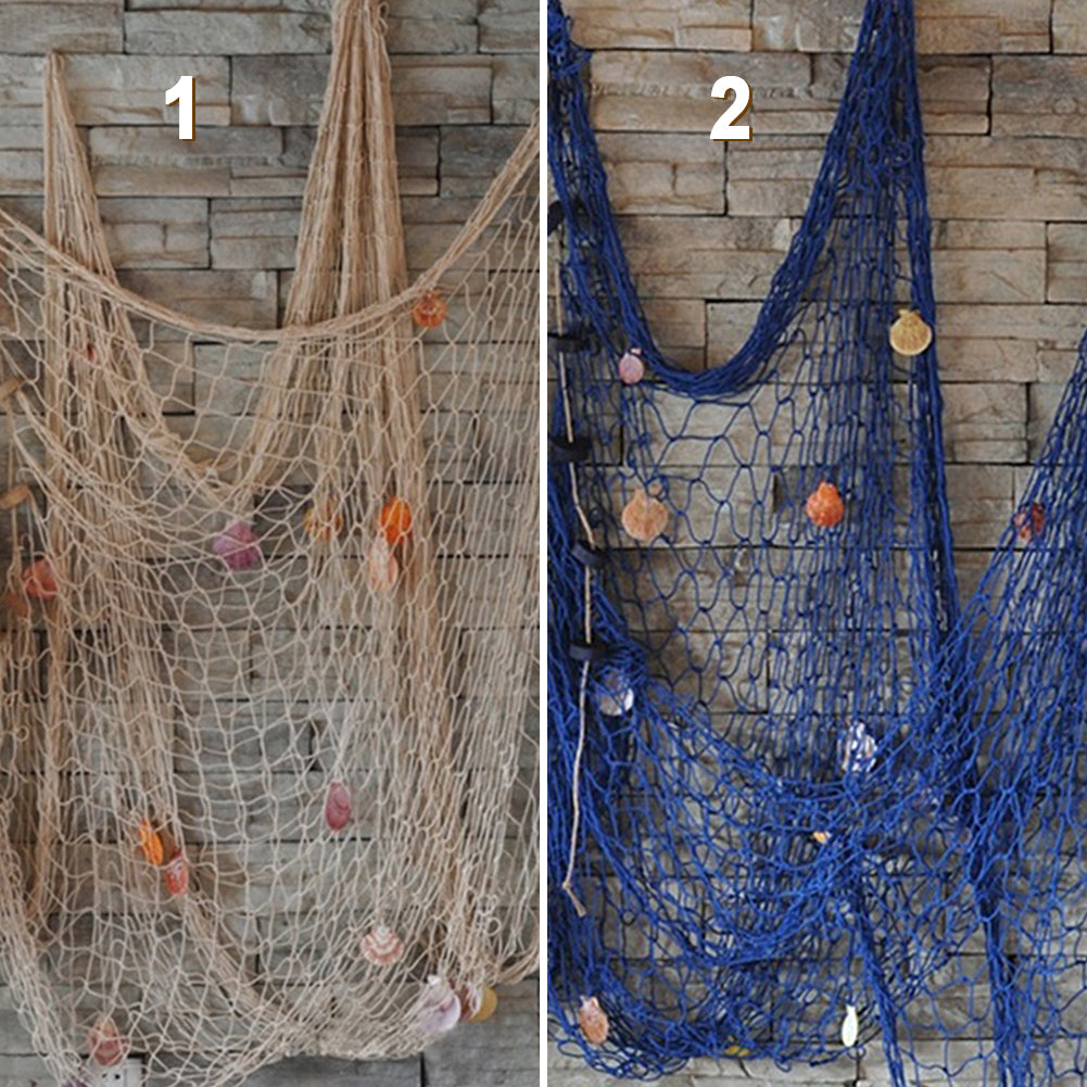 decorating with fishing net Fish Decorations for Party, 2mm Natural Cotton Hawaiian Party Fish Net Decorative, Nautical Themed Cotton Fishnet Room Under The Sea Ocean Beach Party Decor (1) : Home & Kitchen store windows 1 Pack Fish Net Decorations