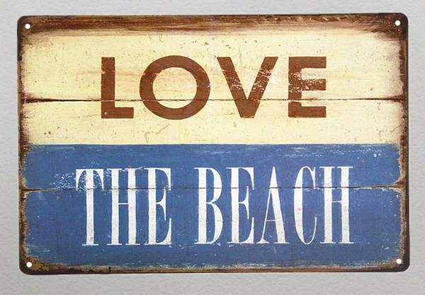 LOVE the Beach Metal Sign Decor