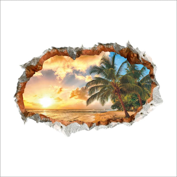 Sunset Sea Beach Wall Decals