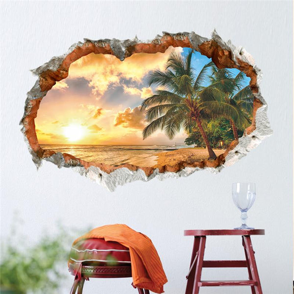 Sunset Sea Beach Wall Decals