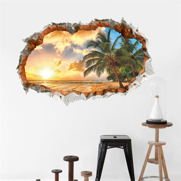 Sunset Sea Beach Wall Decals