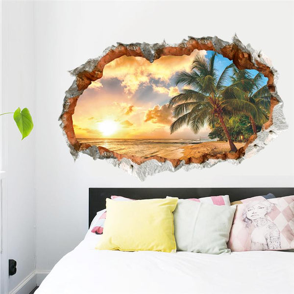 Sunset Sea Beach Wall Decals