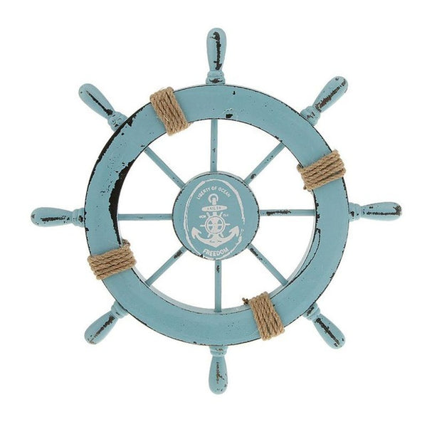 Wooden Boat Ship Steering Wheel Wall Decoration